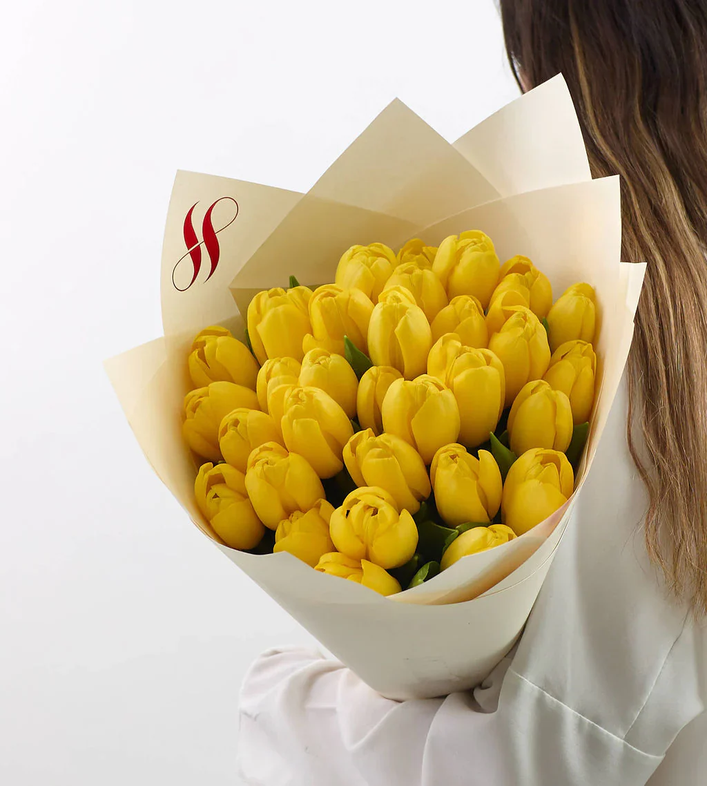 30 Yellow Tulips