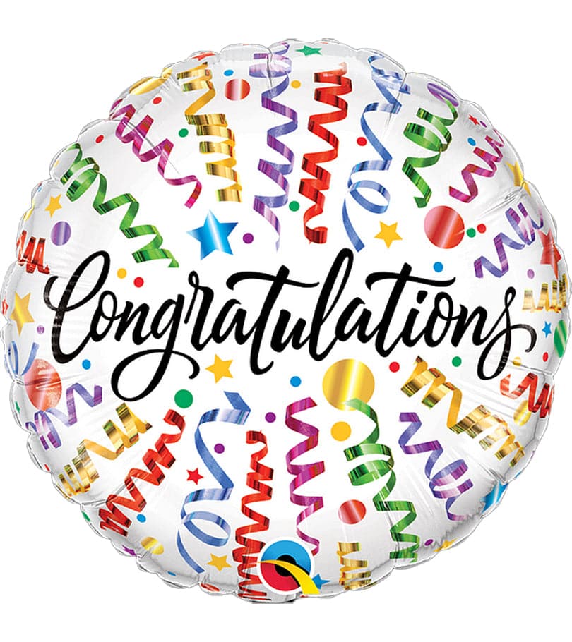 Congratulations Streamers Foil Balloon