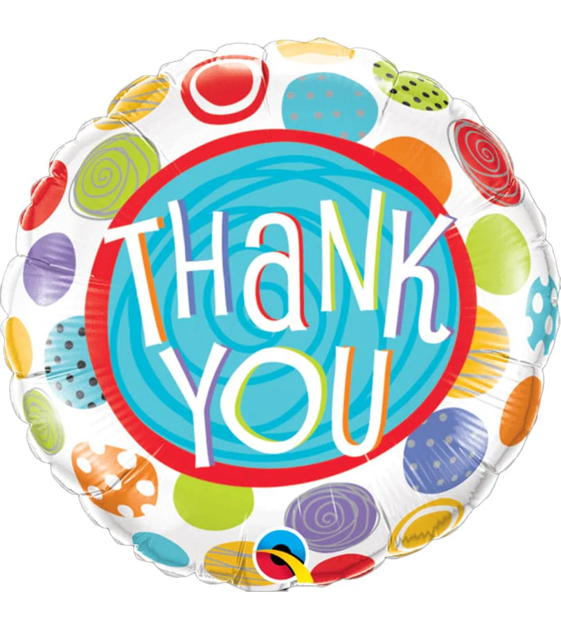Thank You Patterned Dots Foil Balloon