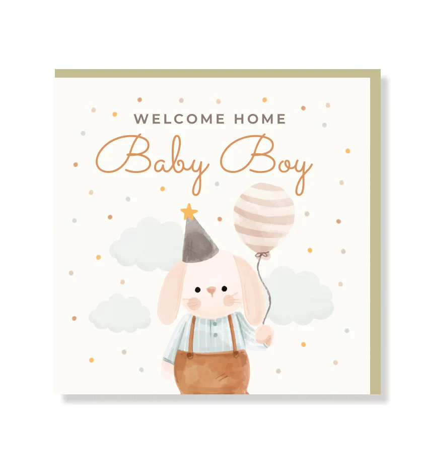 Welcome Home Baby Boy Premium Card