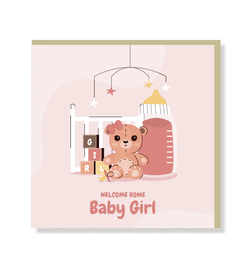 Welcome Home Baby Girl Premium Card